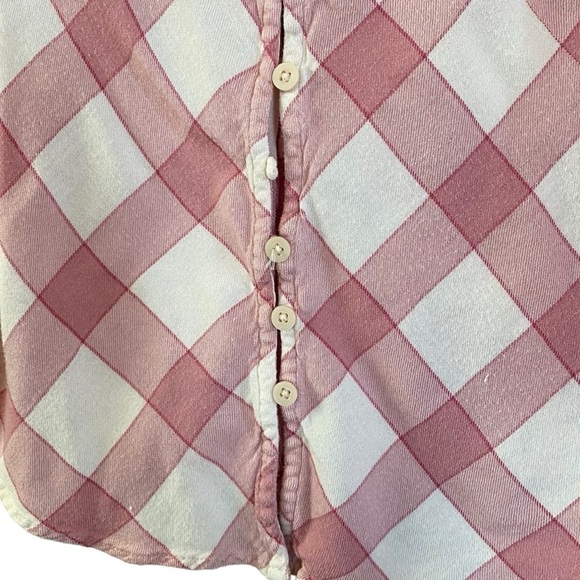 Lucky Brand Women’s Pink White Plaid Button Down Blouse Women’s Small - Picture 4 of 9